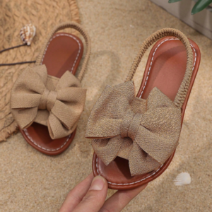 Coffee Brown Plus Size Girls Flat Sandals